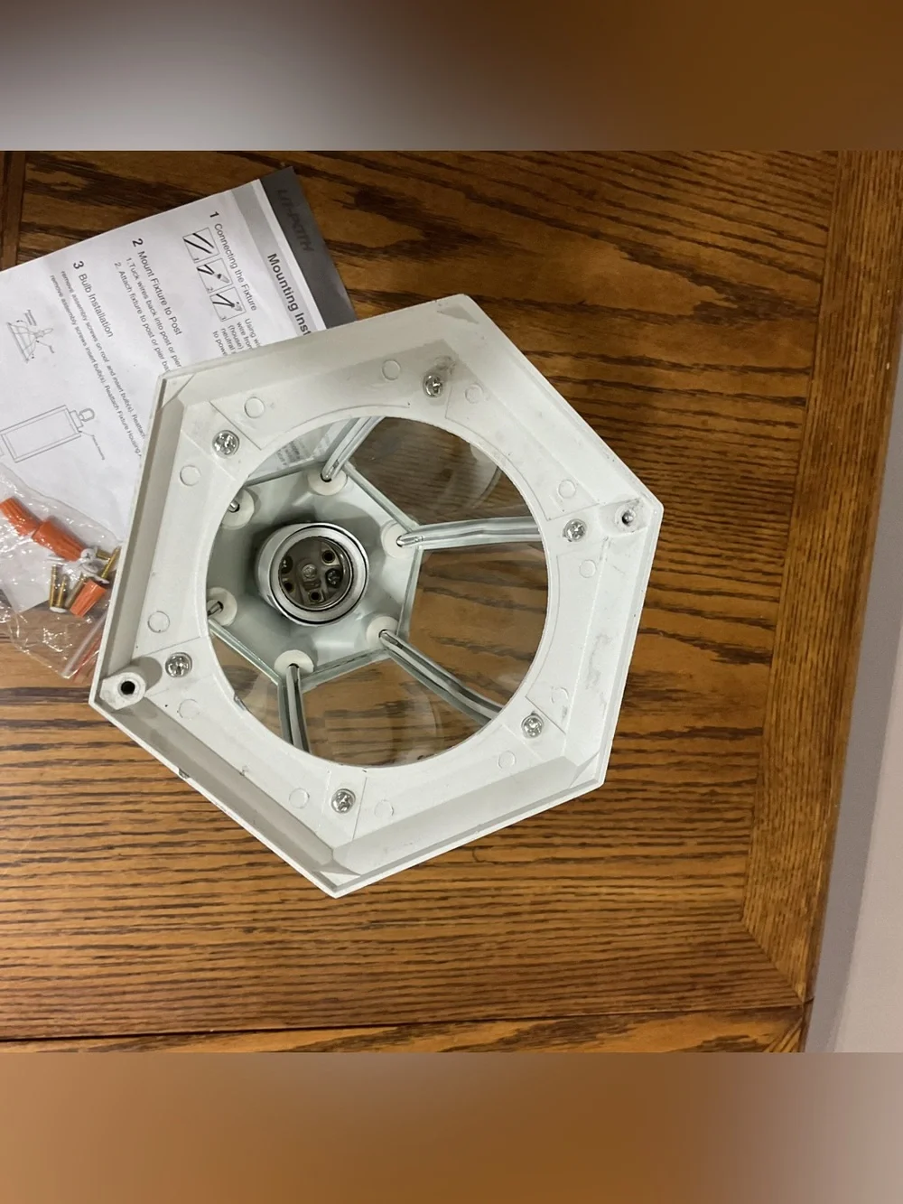 White Outdoor Post Lantern Light
